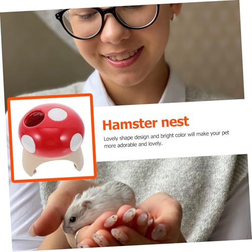 ARTSEWPLY Keramik Hamsterhaus Rotes Pilznest Sommer Kühlendes Versteck für Zwerghamster Kleintier Nest aus Sicherem Langlebigem Material ARTSEWPLY Keramik Hamsterhaus Rotes Pilznest Sommer Kühlendes Versteck für Zwerghamster Kleintier Nest aus Sicherem Langlebigem Material von ARTSEWPLY