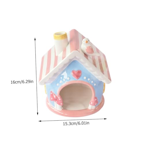 ARTSEWPLY Keramik Hamsternest Haustierhaus aus Sicherem Material Langlebig Tragbar als Transportbox Einzigartiges Rosa Design als Schlaf und Ruheplatz für Hamster Chinchilla und Kleine von ARTSEWPLY