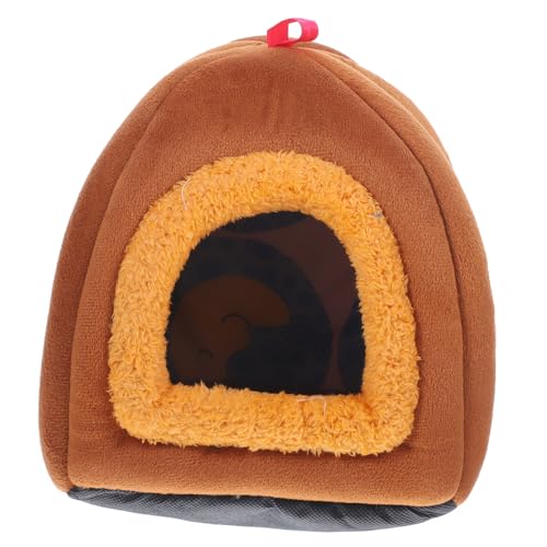 ARTSEWPLY Kleines Haustier Schlafhaus Braun Pet Nest für Igel Meerschweinchen Kaninchen Warmes Winterbett Flauschiges Kuschelbett für Kleine Tiere von ARTSEWPLY