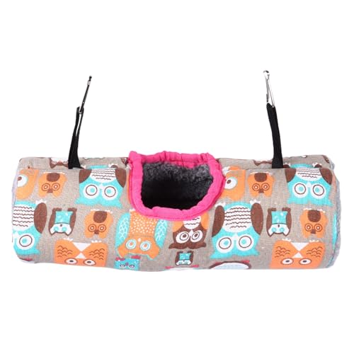 ARTSEWPLY Kleintier Hängeschlafsack Tunnel Wärmendes Hamster Nest mit Haken für Meerschweinchen Chinchilla Rennmaus Kuscheliges Langlebiges Plüsch und Leinenmaterial von ARTSEWPLY