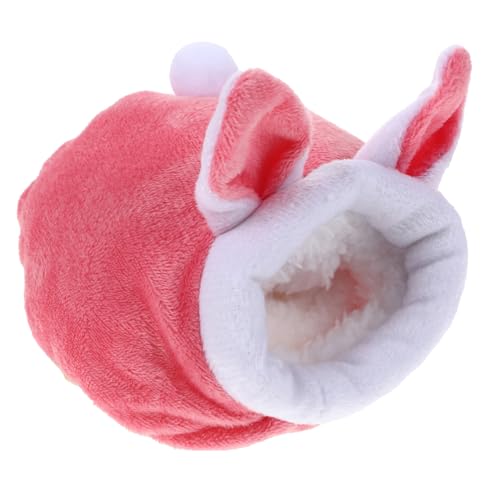 ARTSEWPLY Kuscheliges Hamsterbett mit Baumwollfleece Kleines Tiernest für Igel und Kaninchen Warmes Flauschiges Haustierbett für Winter Waschbar für Reisen und Zuhause Rosa Design von ARTSEWPLY