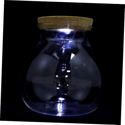 ARTSEWPLY LED Glasflasche mit LED Weißlicht Zylindrische Mikrolandschaft Flaschengarten DIY Ökologisches Fischglas für Wohnraumdekoration und Entspannende Tischlandschaft von ARTSEWPLY