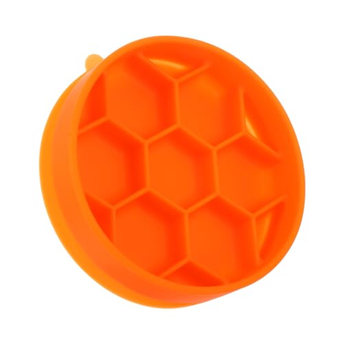 ARTSEWPLY Langsamer Futternapf für Hunde Kleines Modell Orange rutschfest mit Silikon saugnapf Bienenwabenförmiges Design zur Vermeidung von Verschlucken Leicht zu Reinigen Geeignet für von ARTSEWPLY