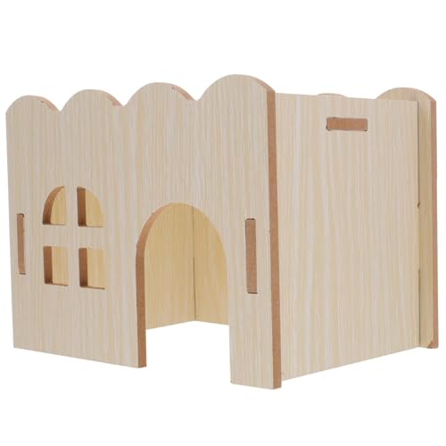 ARTSEWPLY Meerschweinchen Haus aus Natürlichem Holz Vielseitiges Nager Schlafplatz Beißfestes Hamster Versteck Innenbereich Geeignet DIY Bemalbar Komfortables Kleintierbett von ARTSEWPLY