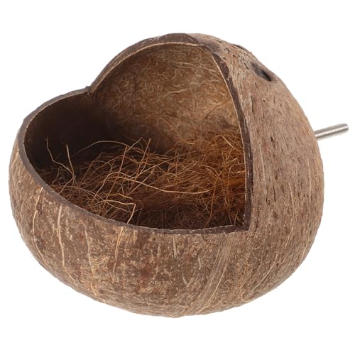 ARTSEWPLY Natürliches Kokosnussschalen Vogelnest Hängendes Nistkasten Vogelbett für Käfig Wellensittiche Papageien Warmes Nestspielzeug Langlebig und Vielseitig für Papagei und Kleintiere von ARTSEWPLY