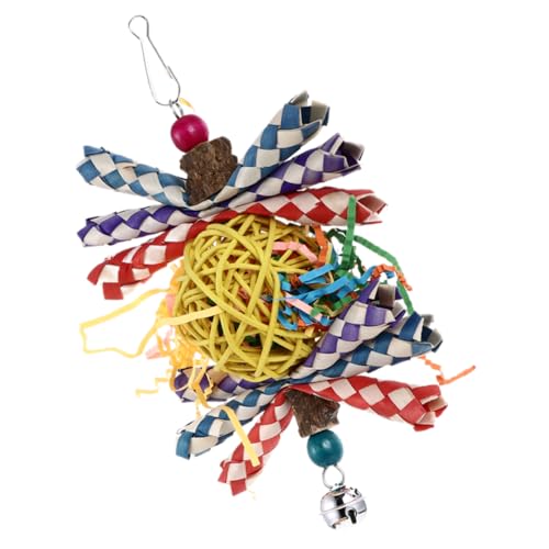 ARTSEWPLY Papagei Kauspielzeug Hängespielzeug mit Glocke für Kleine Vögel Geeignet Schreddern Futtersuchen und Klettern Langlebiges Futterspielzeug für Vogelkäfig zur Zufällige Farbe von ARTSEWPLY