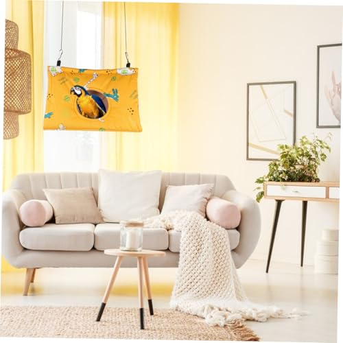 ARTSEWPLY Parrot Bird Hammock aus Dickem Baumwollstoff Dreieckiges Nest mit Rundem Warmes Vogelhaus für Wellensittiche und Papageien Mittelgroß Hängender Schlafplatz für Winterliche von ARTSEWPLY