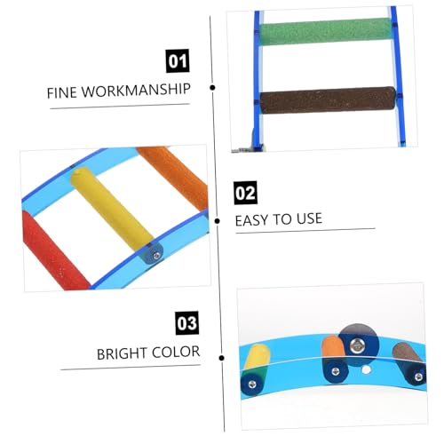 ARTSEWPLY Parrot Kletterbogen aus Acryl Stabiles Papageienspielzeug für Vögel Bunte Kletterleiter zum Stehen und Erkunden Langlebig Sicher für Wellensittiche und Käfigvögel von ARTSEWPLY