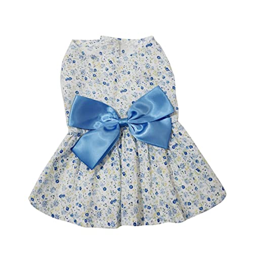 ARTSEWPLY Pet Skirt mit Bowknot Atmungsaktiver Leichter für Kleine Hunde Niedliches Party Outfit Blumendruck Geeignet für Spaziergänge Cosplay und Fotoshootings Blau ARTSEWPLY Pet Skirt mit Bowknot Atmungsaktiver Leichter für Kleine Hunde Niedliches Party Outfit Blumendruck Geeignet für Spaziergänge Cosplay und Fotoshootings Blau von ARTSEWPLY