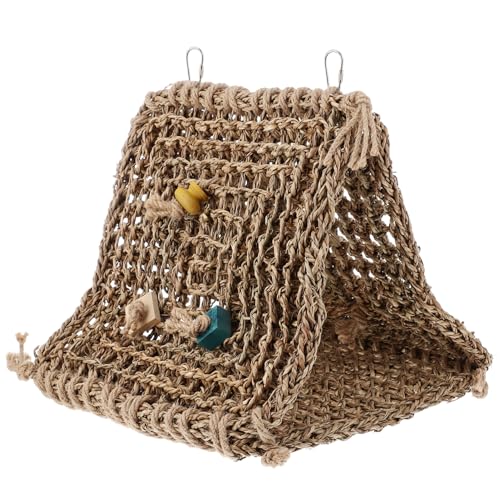 ARTSEWPLY Rattan Vogel Hängematte Groß Atmungsaktives Nest Vogelhaus Schlafplatz für Papageien Wellensittiche und Kleine Vögel Komfortables Vogelschutzhaus von ARTSEWPLY