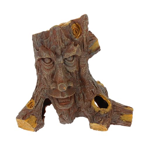ARTSEWPLY Reptilien Versteck Haus aus Hochwertigem Harz mit Baumloch Design Dekoratives Terrarium Ornament für Leopardgecko Schildkröten und Kriechtiere Kleines Leichtes Versteck für von ARTSEWPLY