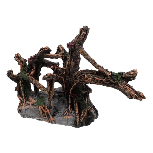 ARTSEWPLY Resin Aquarium Baumstamm Dekoration Hohl Baumstumpf Versteck Höhle für Garnelen und Fische Natürliche Treibholzoptik Langlebig Realistische Landschaft für Kleine Aquarien und Betta von ARTSEWPLY