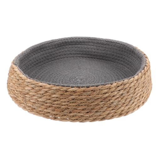 ARTSEWPLY Rundes Haustierbett aus Wicker und Grasfasern Atmungsaktiv Leicht Strapazierfähig Komfortable Schlafhöhle für Katzen und Kleine Hunde Warm Natürlicher Rückzugsort für Sommer und von ARTSEWPLY