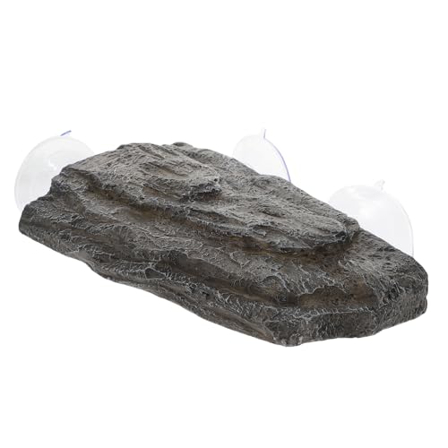 ARTSEWPLY Schildkröten Sonnenplatz mit Starkem Saugnapf Schwimmende Badeplattform aus Steinoptik Stabile Basking Plattform für Aquarium und Wasserschildkröten Rutschfestes Reptilienzubehör von ARTSEWPLY