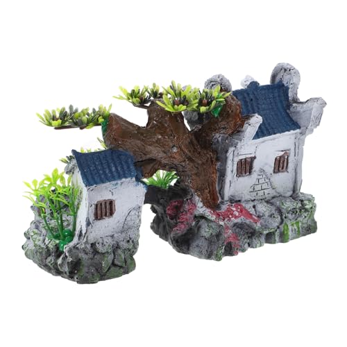 ARTSEWPLY Simulation Resin Haus Aquarium Dekoration Fisch Versteck Kompakt Leicht Aquarium Landschaftsbau Zubehör Sicher für Kleine Haustiere von ARTSEWPLY