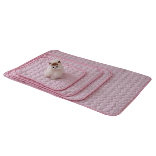 ARTSEWPLY Sommerliche Kühlmatte Haustier Matte S Kühlkissen für Hunde Katzen Atmungsaktiv Faltbar Rosa für Zuhause Reise und Hundebett von ARTSEWPLY
