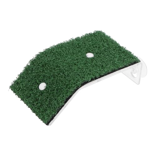 ARTSEWPLY Turtle Drying Platform aus Robustem PP mit Saugnapfhalterung Grüne Grasoberfläche Kletterleiter für Kleine Schildkröten und Aquarien Deko für Reptilien Sonnenplatz von ARTSEWPLY