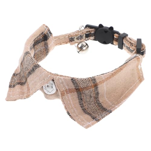 ARTSEWPLY Verstellbares Haustier Katzenhalsband mit kariertem Fliegen Design Hautfreundliches Katzenhalsband mit Sicherheitsverschluss Dekoratives Accessoire für Party Hochzeit und Alltag von ARTSEWPLY