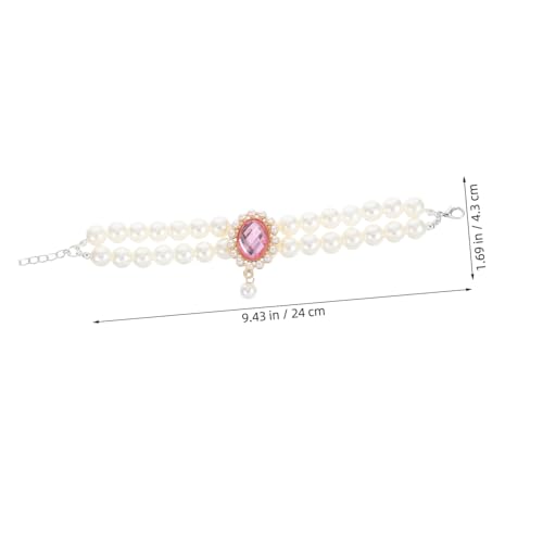 ARTSEWPLY Verstellbares Perlen für Kleine Hunde und Doppellagige Elegante Halskette mit Charms Komfortabel Stilvoll und Langlebig für Mädchen Haustiere von ARTSEWPLY