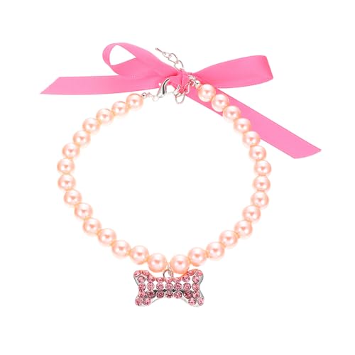 ARTSEWPLY Verstellbares Perlenhalsband für Kleine und Mittelgroße Hunde und Katzen Dekoratives Haustier Party Accessoire Komfortabler Schmuck für Welpen und Kätzchen Süße Halskette für von ARTSEWPLY