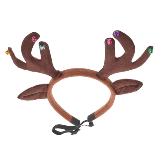 ARTSEWPLY Verstellbares Weihnachts Haustier Stirnband Rentier Geweih Kopfband für Hunde Katzen Festliche Party Weihnachtskostüm Zubehör Komfortabler Sitz von ARTSEWPLY