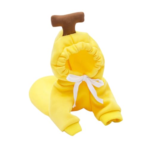 ARTSEWPLY Warmer Winter Hundepullover mit Kapuze für Kleine und Mittelgroße Hunde Weiche Fleece Banane Haustierkleidung Leicht Anzuziehen Gemütlich und Dekorativ für Herbst und Kalte Tage von ARTSEWPLY