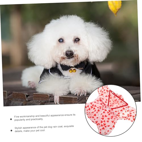 ARTSEWPLY Wasserdichter Kleiner Hundeponcho Verstellbar Leichter Schutzmantel für Haustiere Outdoor Regenmantel für Welpen und Kleine Hunde Rot S von ARTSEWPLY
