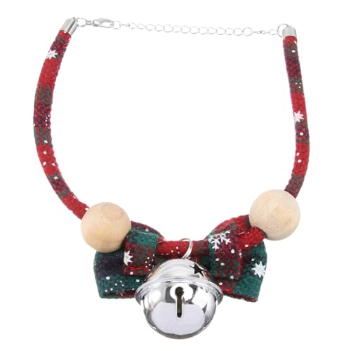 ARTSEWPLY Weihnachtliches Haustierhalsband mit Schleife Verstellbar Material Sicher durch Holzperlen Festliche Krawatte für Hunde und Katzen Angenehmer Einstellbare von ARTSEWPLY