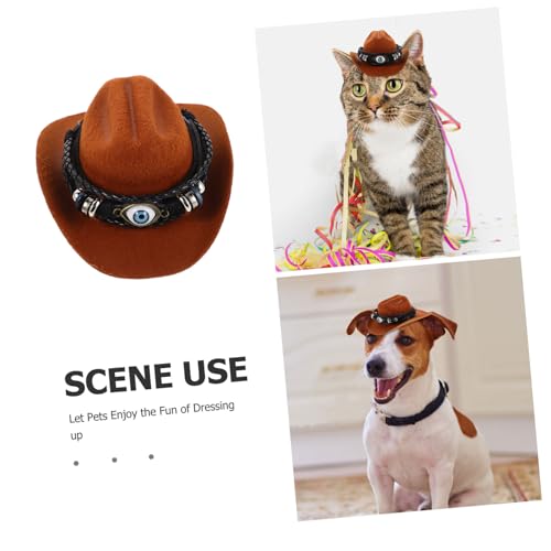 ARTSEWPLY Western Cowboy Haustierhut mit Bösem Blick Anhänger Stylische Leichte Kopfbedeckung für Hunde und Katzen Komfortabel Atmungsaktiv für Fotoshootings Partys und Festtage ARTSEWPLY Western Cowboy Haustierhut mit Bösem Blick Anhänger Stylische Leichte Kopfbedeckung für Hunde und Katzen Komfortabel Atmungsaktiv für Fotoshootings Partys und Festtage von ARTSEWPLY