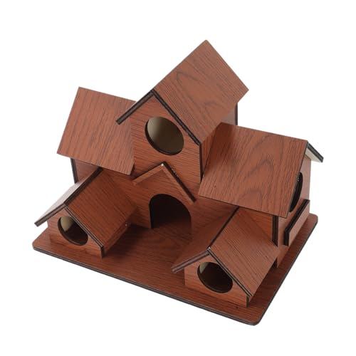ARTSEWPLY Wetterfestes Robustes Holz Vogelhaus mit Einfluglöchern Dekoratives Outdoor Nistplatz Haus für Mehrere Vogelarten Einfach Aufzuhängen für Garten und Terrasse von ARTSEWPLY