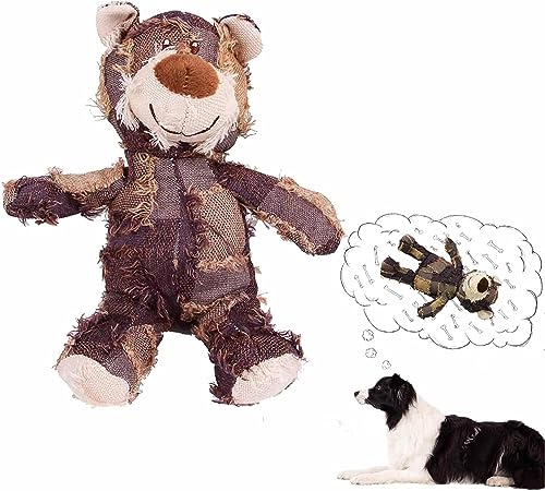 ARTSIM Extremebear Hundebegleiter für schwere Kauer, Extreme Bear Hundespielzeug Große Hunde, Hund Stofftiere Kauspielzeug, Quietschendes Hundespielzeug (S,Lila) von ARTSIM