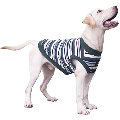 ARUNNERS Extra große Hunde-T-Shirts, Kleidung, ärmellos, Tank-Top, Weste für Labrador, Rottweiler, Deutsche Dogge, Grün, 5XL von ARUNNERS