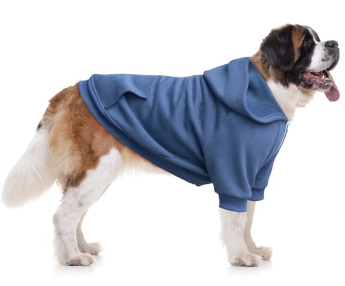 ARUNNERS Extra große Hundekleidung Hoodies Zip Up Pullover für große Hunde, Alaskan Caucasian Sheepdog, Blau, 7XL von ARUNNERS