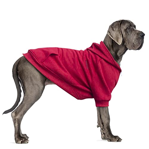ARUNNERS Extra große Hundekleidung Hoodies Zip Up Pullover für große Hunde, Alaskan Caucasian Sheepdog, Rot, 7XL von ARUNNERS