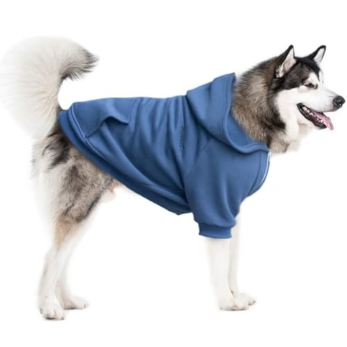 ARUNNERS Extra große Hundekleidung Hoodies Zip Up Pullover für große Hunde, Alaskan Golden Retriever, Blau, 6XL von ARUNNERS