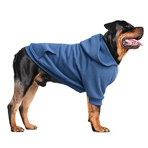 ARUNNERS Extra große Hundekleidung Hoodies Zip Up Pullover für große Hunde, Labrador, Golden Retriever, Blau, 5XL von ARUNNERS