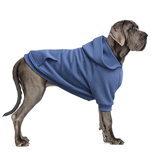 ARUNNERS Extra große Hundekleidung Hoodies Zip Up Pullover für große Hunde Labrador Deutscher Schäferhund Blau 3XL von ARUNNERS
