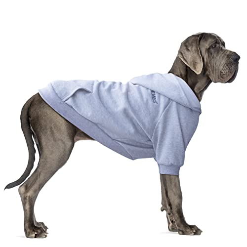 ARUNNERS Extra große Hundekleidung Hoodies mit Reißverschluss für große Hunde, Deutsche Dogge, Kaukasischer Schäferhund, Grau, 9XL von ARUNNERS