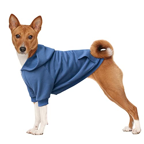 ARUNNERS Hunde-Kapuzenpullover, 100 % Baumwolle, für große Hunde, Jungen und Mädchen, Blau, Größe XL von ARUNNERS