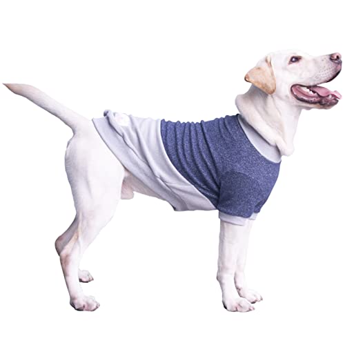 ARUNNERS Hundepullover, 100 % Polyester, warme Kleidung für große Haustiere, Jungen und Mädchen, Blau und Grau, Größe 3XL von ARUNNERS