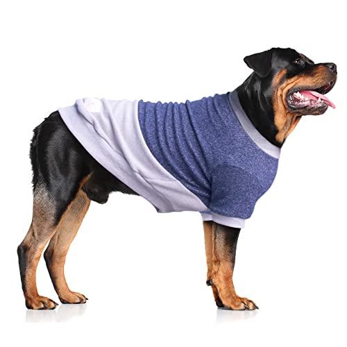 ARUNNERS Hundepullover, 100 % Polyester, warme Kleidung für große Haustiere, Jungen und Mädchen, Blau und Grau, Größe 5XL von ARUNNERS