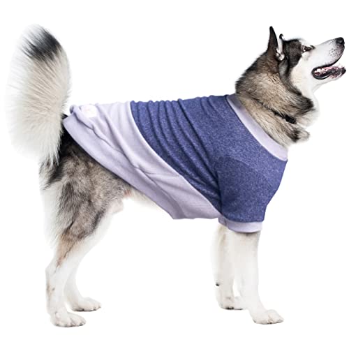 ARUNNERS Hundepullover, 100 % Polyester, warme Kleidung für große Haustiere, Jungen und Mädchen, Blau und Grau, Größe 6XL von ARUNNERS