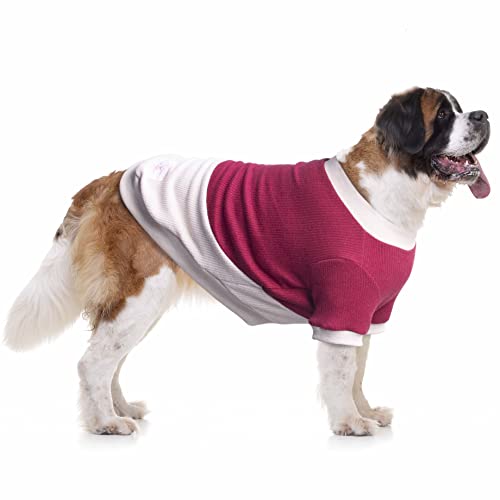 ARUNNERS Hundepullover, 100 % Polyester, warme Kleidung für große Haustiere, Jungen und Mädchen, Dunkelrot und Beige, 7XL von ARUNNERS