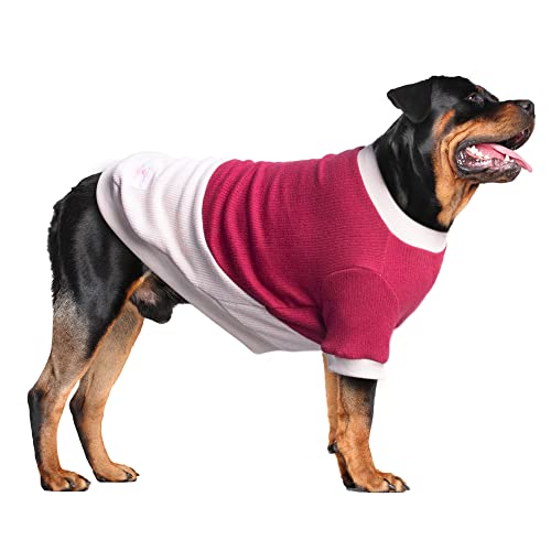 ARUNNERS Hundepullover, 100 % Polyester, warme Kleidung für große Haustiere, Jungen und Mädchen, Dunkelrot und Beige, Größe 5XL von ARUNNERS