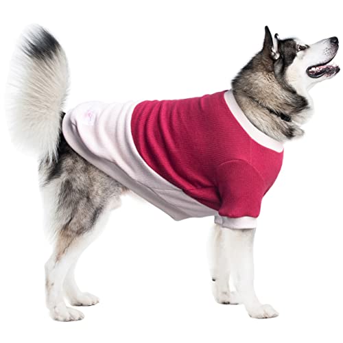 ARUNNERS Hundepullover, 100 % Polyester, warme Kleidung für große Haustiere, Jungen und Mädchen, Dunkelrot und Beige, Größe 6XL von ARUNNERS