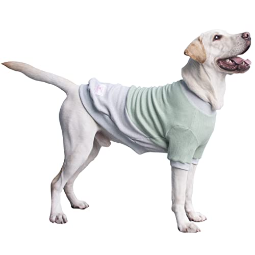 ARUNNERS Hundepullover, 100 % Polyester, warme Kleidung für große Haustiere, Jungen und Mädchen, Grün und Grau, Größe 3XL von ARUNNERS