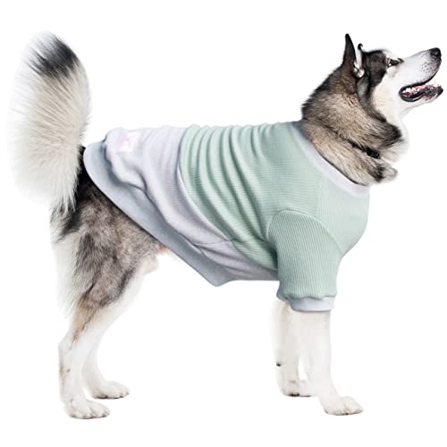 ARUNNERS Hundepullover, 100 % Polyester, warme Kleidung für große Haustiere, Jungen und Mädchen, Grün und Grau, Größe 6XL von ARUNNERS