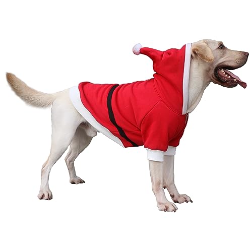 ARUNNERS Weihnachtsmann Weihnachtsmann Urlaub Kostüme für extra große Hunde Hoodies Kleidung Labrador Rottweiler Deutsche Dogge, Rot, Größe 3XL von ARUNNERS