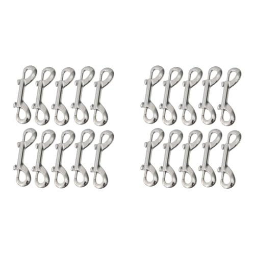 ARVALOLET 10 Stück 316-Edelstahl Doppelendbolzen-Karabinerhaken, Robuste Clips for Hundeleinen und Futtereimer von ARVALOLET