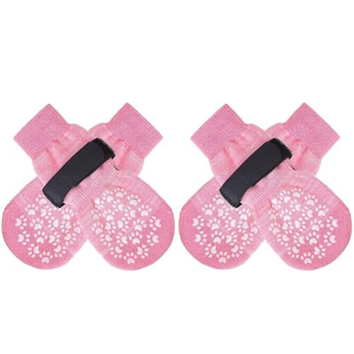 ARVALOLET 4er Set Hunde Stiefel Verstellbarem Riemen, Pfoten Schutzsocken mit Rutschfestigkeit, Hundegriffsocken for Holzböden von ARVALOLET